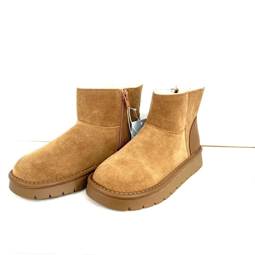 NEW Cat & Jack shearling ankle boots Back to School fall winter cozy 1